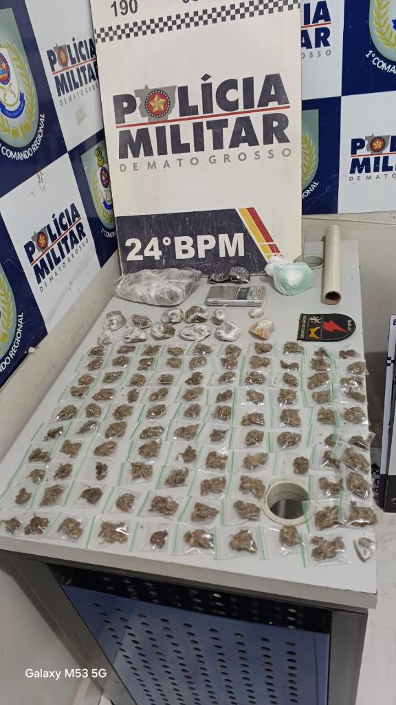 Polícia Militar prende homem com 110 porções de maconha em Cuiabá