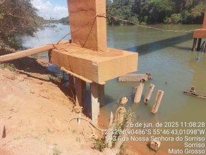 Trânsito na MT-560 terá desvio devido a interdição em ponte sobre o Teles Pires