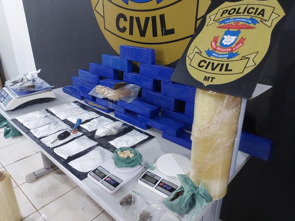 Polícia Civil apreende cerca de 40 quilos de drogas em Tangará da Serra